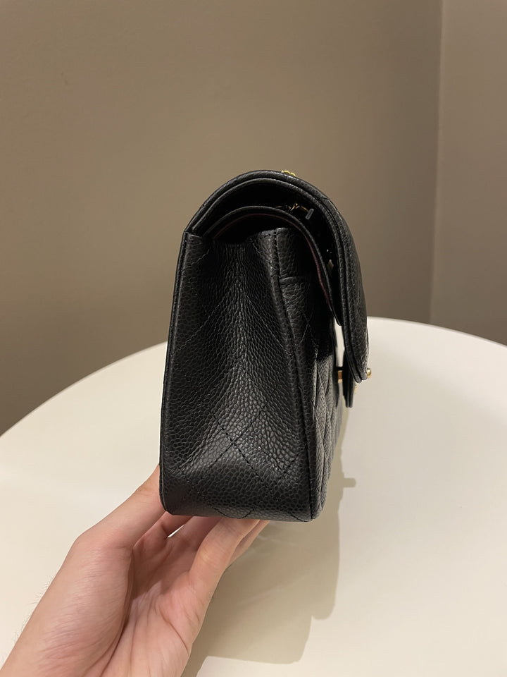 Chanel Classic Quilted Small Double Flap Black Caviar