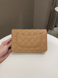 Chanel Classic Quilted Wallet on Chain Dark Beige Milk Tea Caviar