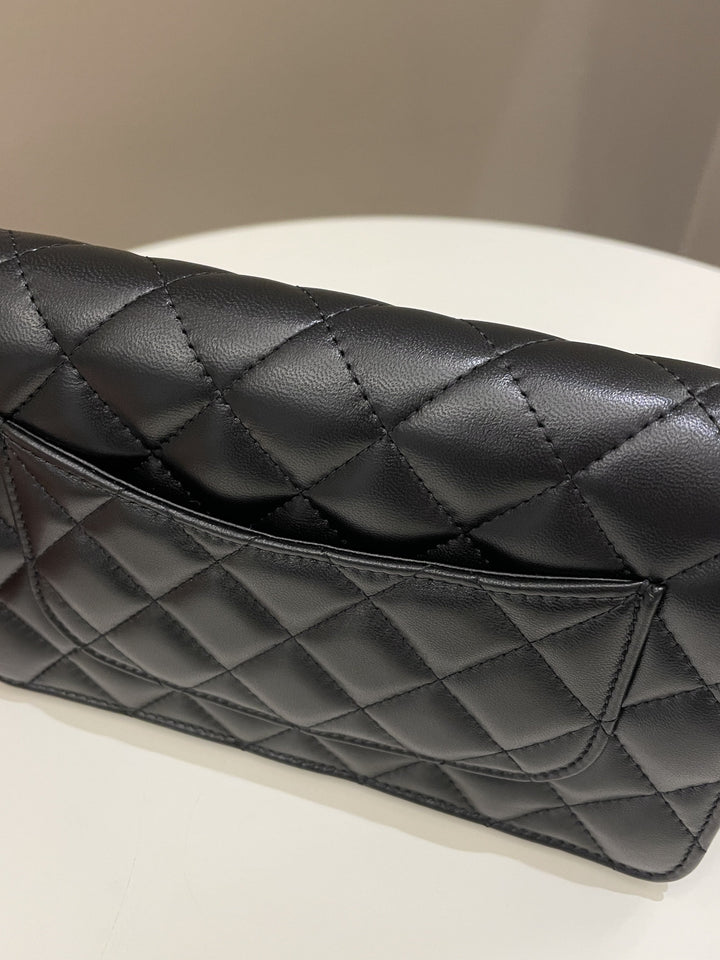 Chanel Quilted Pearl Crush Wallet On Chain Black Lambskin