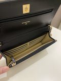 Chanel Quilted Pearl Crush Wallet On Chain Black Lambskin