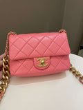 Chanel 22P Chain Cc Flap Bag  Pink Calfksin