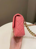 Chanel 22P Chain Cc Flap Bag  Pink Calfksin