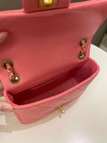 Chanel 22P Chain Cc Flap Bag  Pink Calfksin