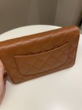 Chanel 23A Cc Quilted Wallet on Chain Tan Brown Stiff Lambskin