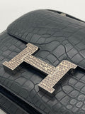 Hermes Constance 24 Matte Black Alligator Ombre Lizard Marquette Palladium Hardware