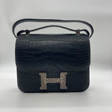 Hermes Constance 24 Matte Black Alligator Ombre Lizard Marquette Palladium Hardware