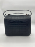 Hermes Constance 24 Matte Black Alligator Ombre Lizard Marquette Palladium Hardware