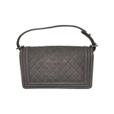 Chanel Boy Medium Grey Suede Ruthenium