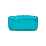 Dior Lady Dior Medium Turquoise Cannage Quilted Leather Silver