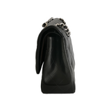 Chanel Classic Double Flap Jumbo Black Lambskin Silver