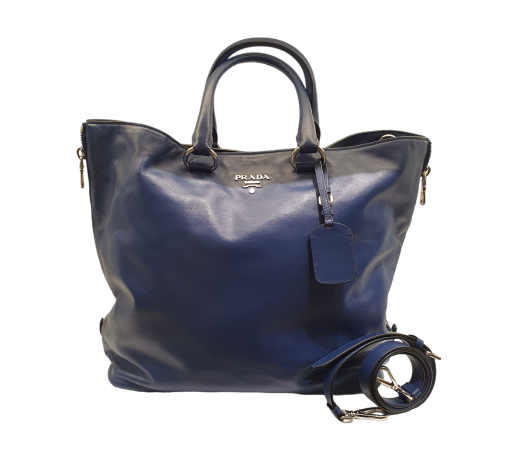 Prada Dark Blue Tote Bag
