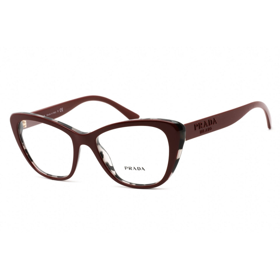 Prada 0PR 04WV Eyeglasses Bordeaux/Grey Havana/Clear demo lens-AmbrogioShoes