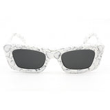 Prada   13ZS Sunglasses Matte White Marble / Dark Grey Women's
