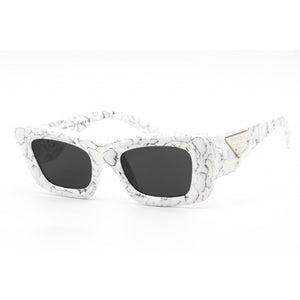 Prada 0PR 13ZS Sunglasses Matte White Marble / Dark Grey-AmbrogioShoes