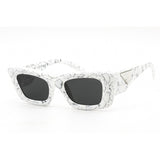 Prada 0PR 13ZS Sunglasses Matte White Marble / Dark Grey-AmbrogioShoes