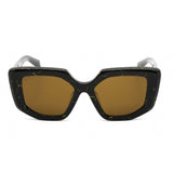Prada   14ZSF Sunglasses Black Yellow Marble / Dark Brown Women's