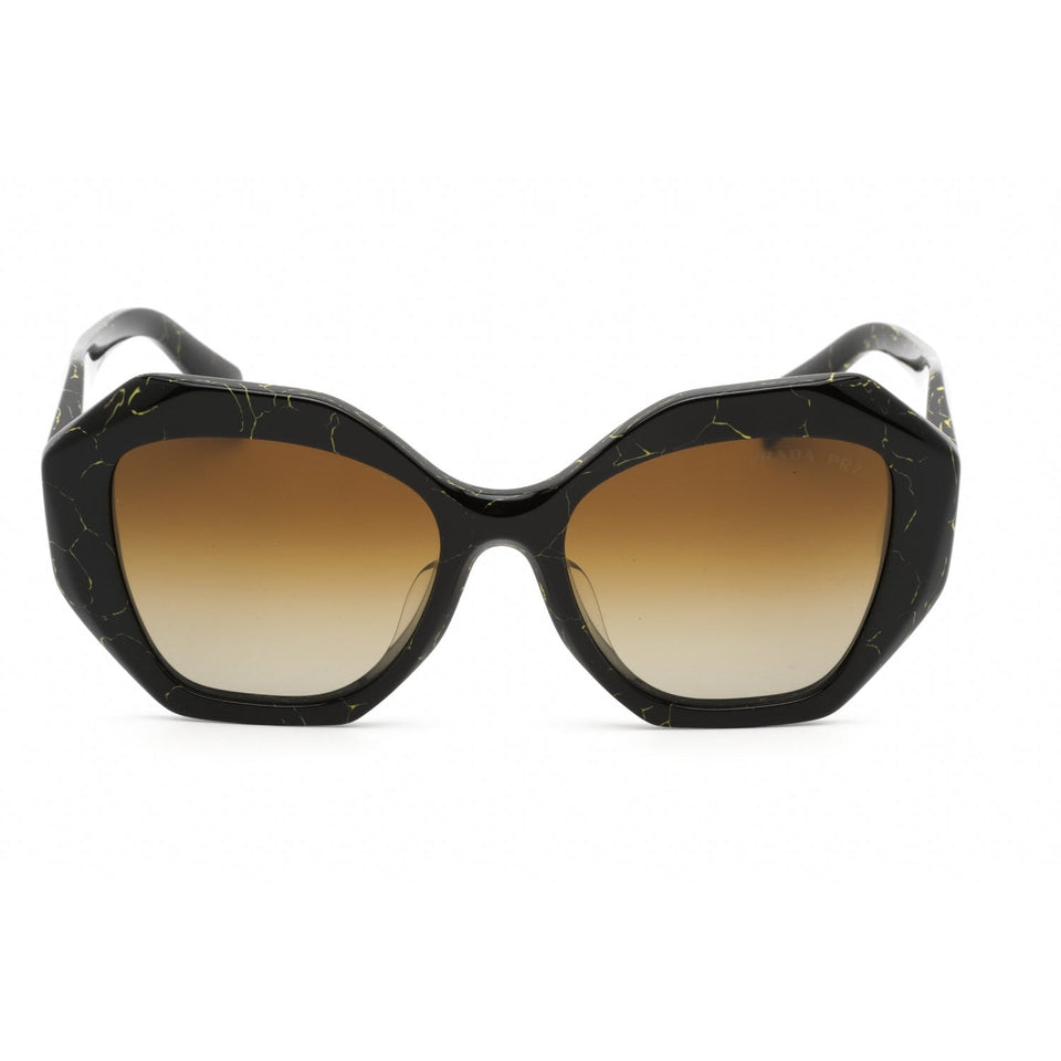 Prada   16WSF Sunglasses Black Yellow Marble/Polar Brown Gradient Women's