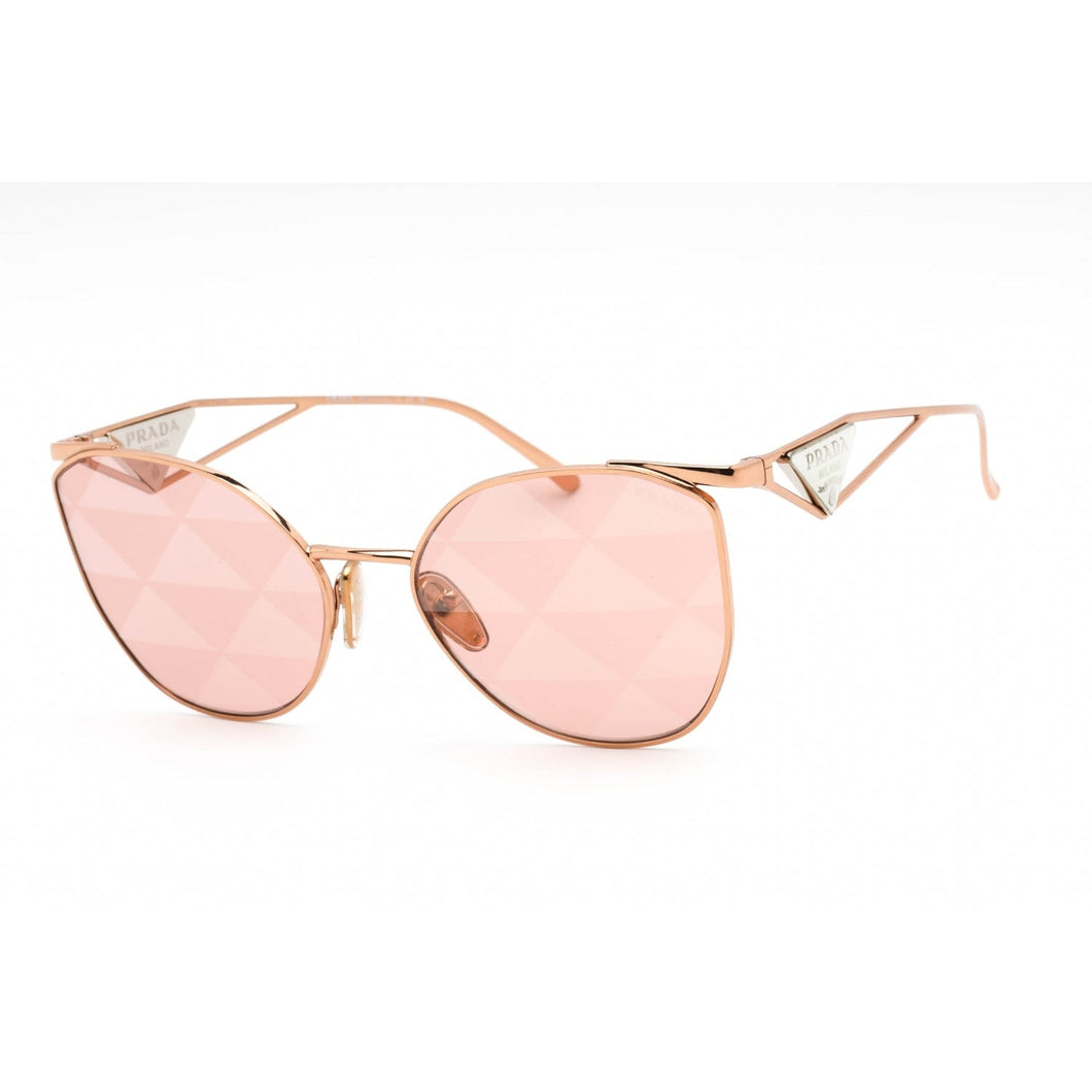 Prada 0PR 50ZS Sunglasses Pink Gold / Pink Tampo Triangles Silver-AmbrogioShoes