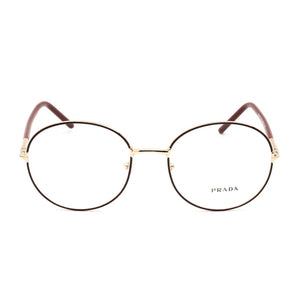 Prada   55WV Eyeglasses Pale Gold Bordeaux/Clear demo lens