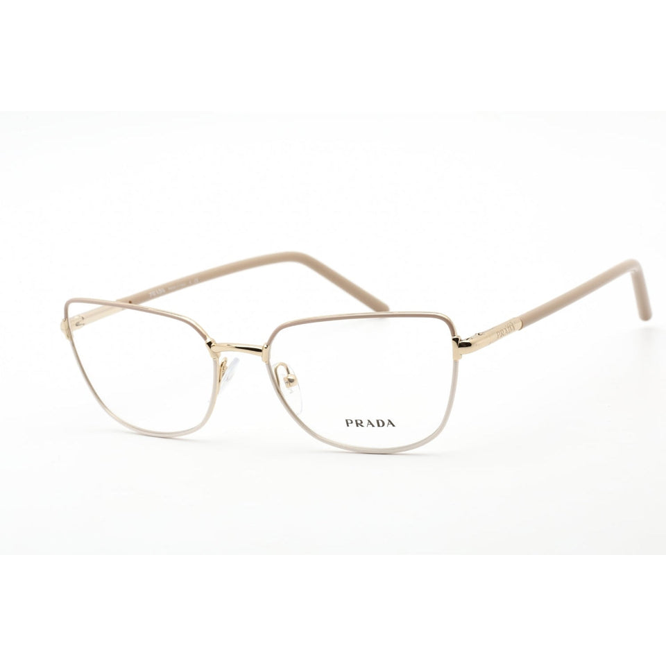 Prada 0PR 59YV Eyeglasses Beige Brown Gold / Clear Lens-AmbrogioShoes
