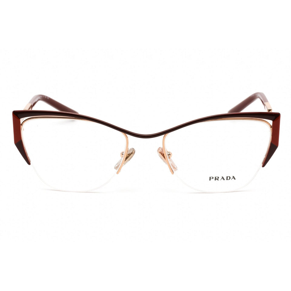 Prada   63YV Eyeglasses Red/Fire/Rose Gold/Clear demo lens