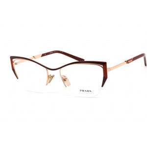 Prada 0PR 63YV Eyeglasses Red/Fire/Rose Gold/Clear demo lens-AmbrogioShoes