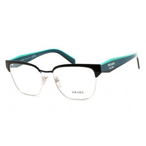 Prada 0PR 65YV Eyeglasses Black/Silver/Clear demo lens-AmbrogioShoes
