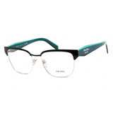 Prada 0PR 65YV Eyeglasses Black/Silver/Clear demo lens-AmbrogioShoes