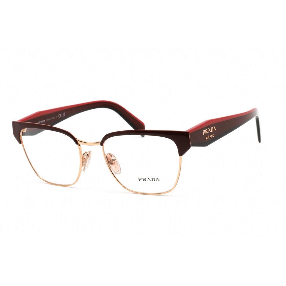 Prada 0PR 65YV Eyeglasses Red/Rose Gold /Clear demo lens-AmbrogioShoes