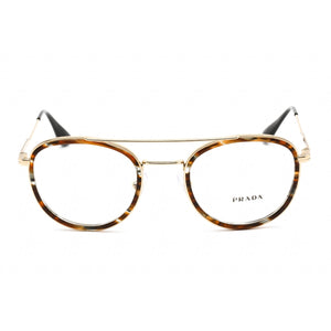 Prada   66XV Eyeglasses Striped Brown/Pale Gold / Clear demo lens