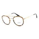 Prada 0PR 66XV Eyeglasses Striped Brown/Pale Gold / Clear demo lens-AmbrogioShoes