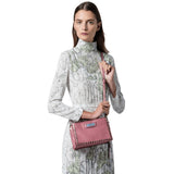 Prada 1BH077-PEO Etiquette Women's Lotus Pink Glace Calf-Skin Leather Shoulder Bag (PR1009)