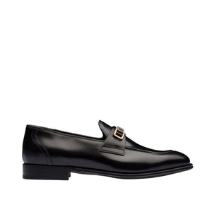 Prada 2DB169-ZJY Men's Shoes Black Calf-Skin Leather Loafers (PRM1003)