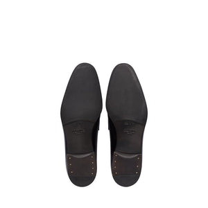 Prada 2DB185-248 Men's Shoes Black Calf-Skin Leather Penny Loafers (PRM1031)