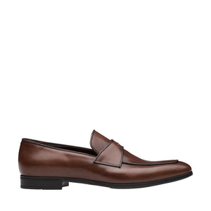 Prada 2DC192-V69 Men's Shoes Brown Calf-Skin Leather Penny Loafers (PRM1021)
