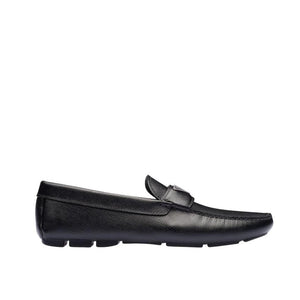Prada 2DD164-3E0N Men's Shoes Black Saffiano Leather Moccasin Loafers (PRM1005)