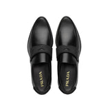 Prada 2DG094-B4L Men's Shoes Black Calf-Skin Leather Moccasin Loafers (PRM1006)