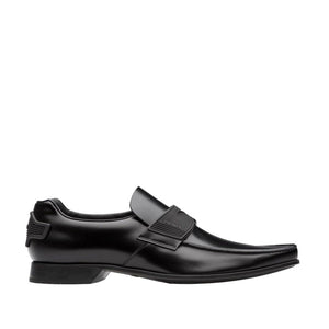 Prada 2DG094-B4L Men's Shoes Black Calf-Skin Leather Moccasin Loafers (PRM1006)