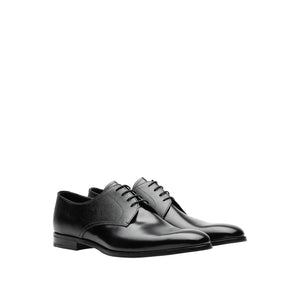 Prada 2EB174-UWU Men's Shoes Black Saffiano / Calf-Skin Leather Oxfords (PRM1008)