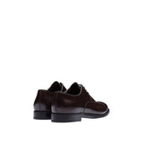 Prada 2EB184-ZJY Men's Shoes Brown Polished Calf-Skin Leather Derby Oxfords (PRM1010)