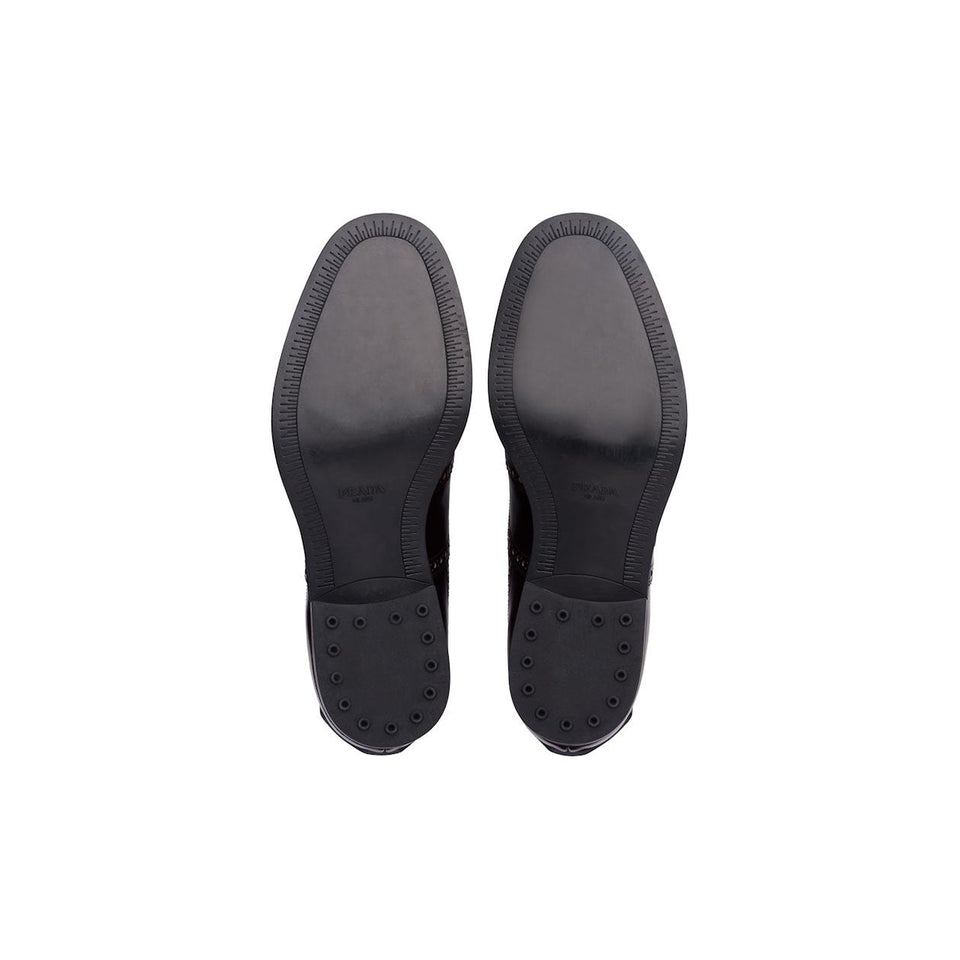 Prada 2EG211-EFT Men's Shoes Burgundy Technical Fabric / Calf-Skin Leather Oxfords (PRM1013)