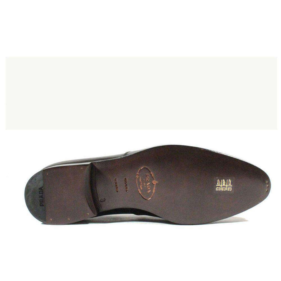Prada Men's Designer Shoes Black Leather Dress Designer Shoes 2D1650 (PRM4)