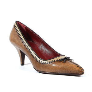 Prada Women's Shoes Natural Beige Nappa Leather Pumps 1I6101 (PRW7)