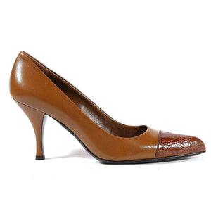 Prada Women's Shoes Tabacco Brown Leather Pumps 1I6041 (PRW6)