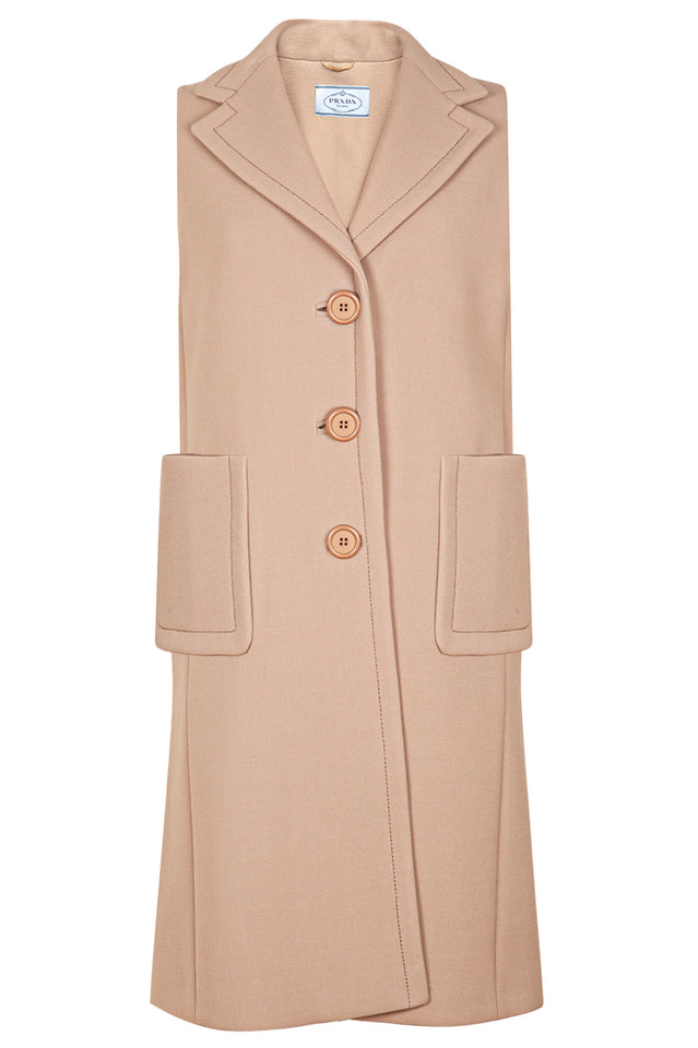 PRADA Sleeveless Coat Beige