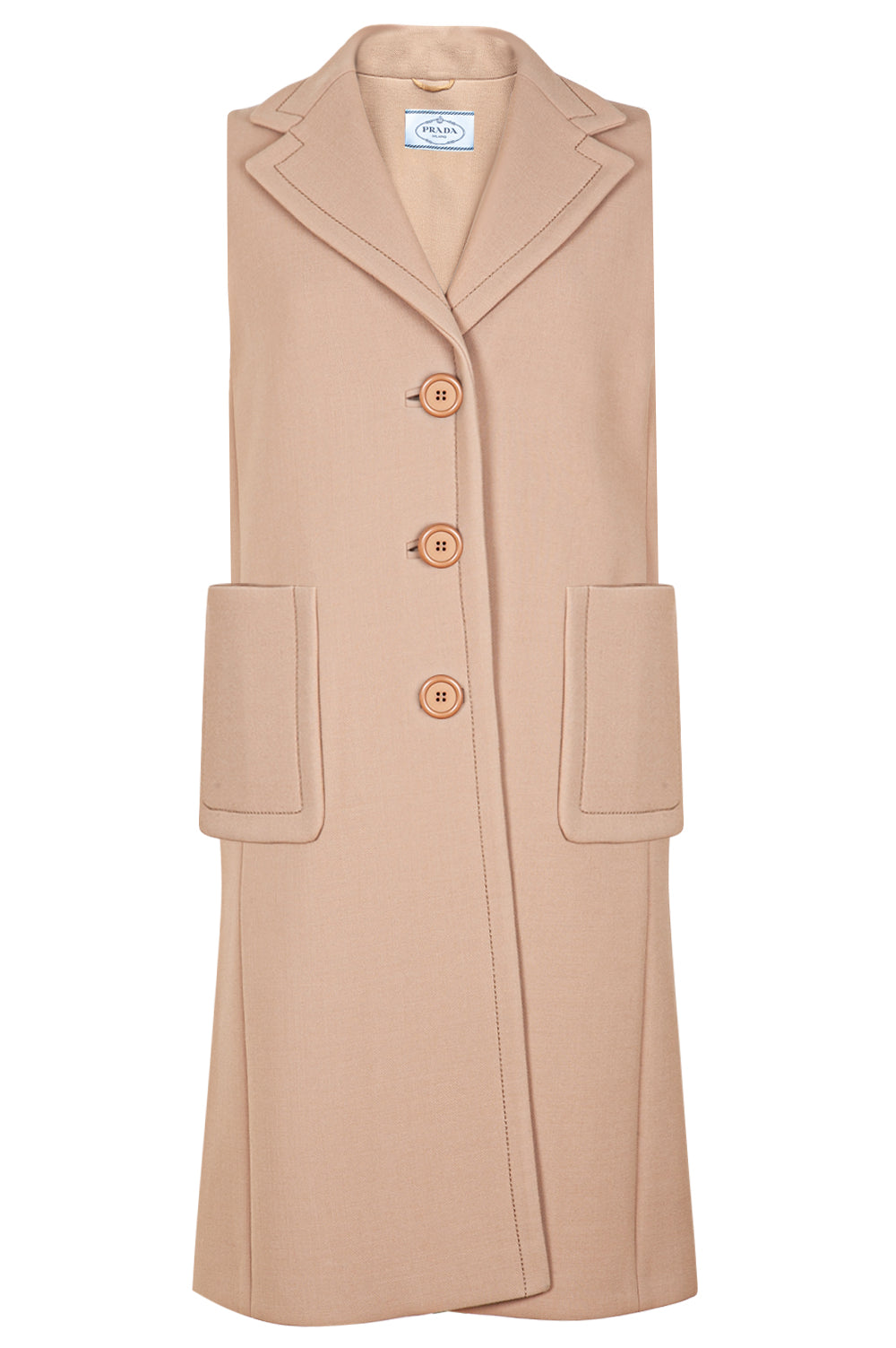 PRADA Sleeveless Coat Beige
