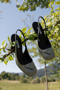 PRADA Slingback Heels with Crystals