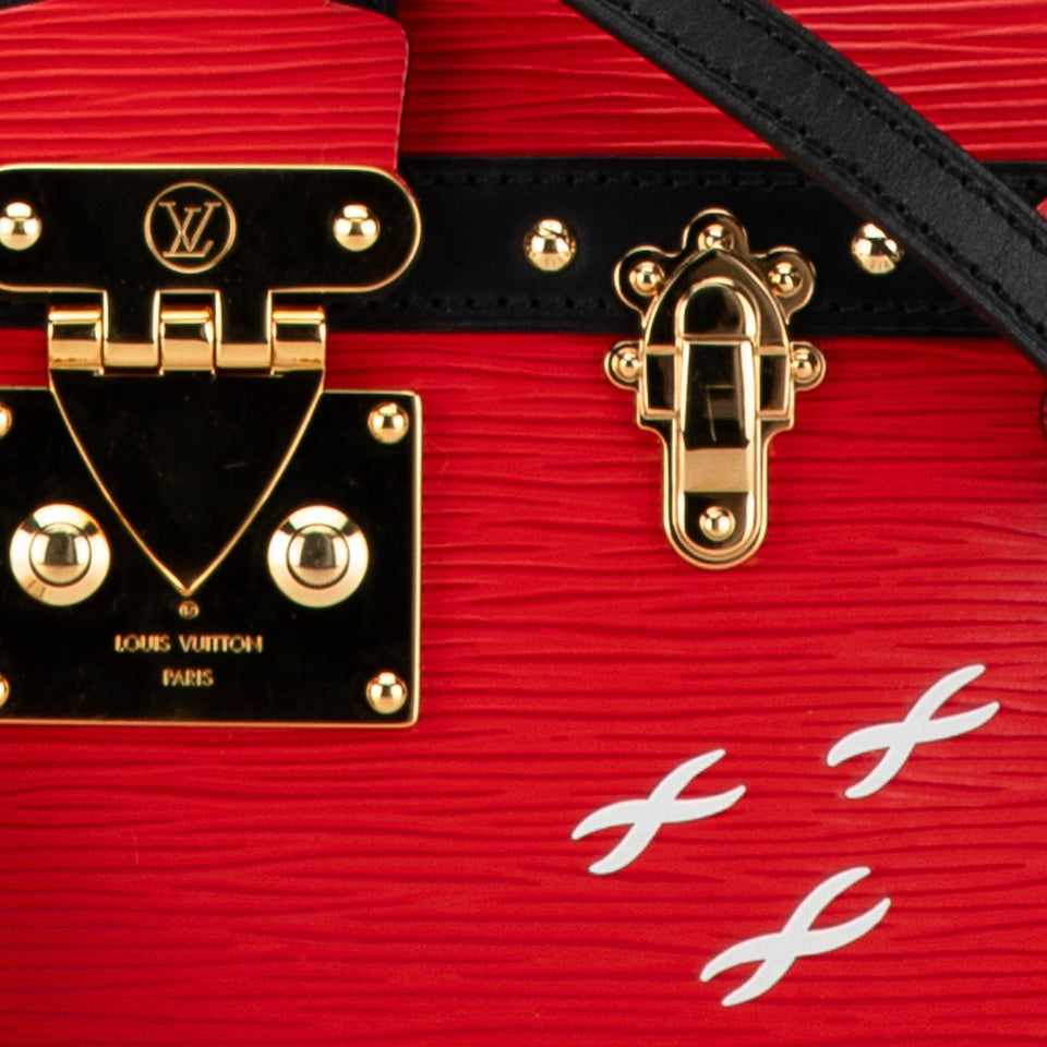 Red Louis Vuitton Epi Trunk Clutch Crossbody Bag