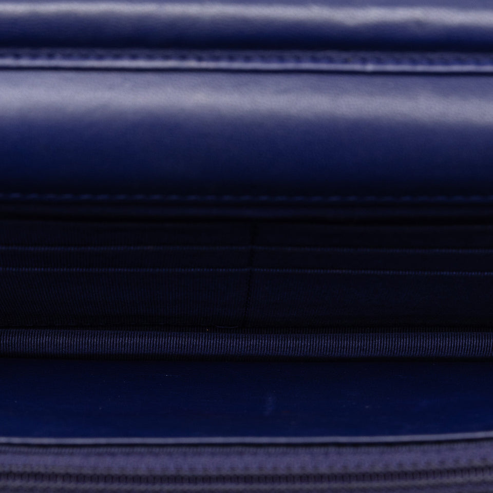 Chanel Wallet On Chain Blue Lambskin Silver