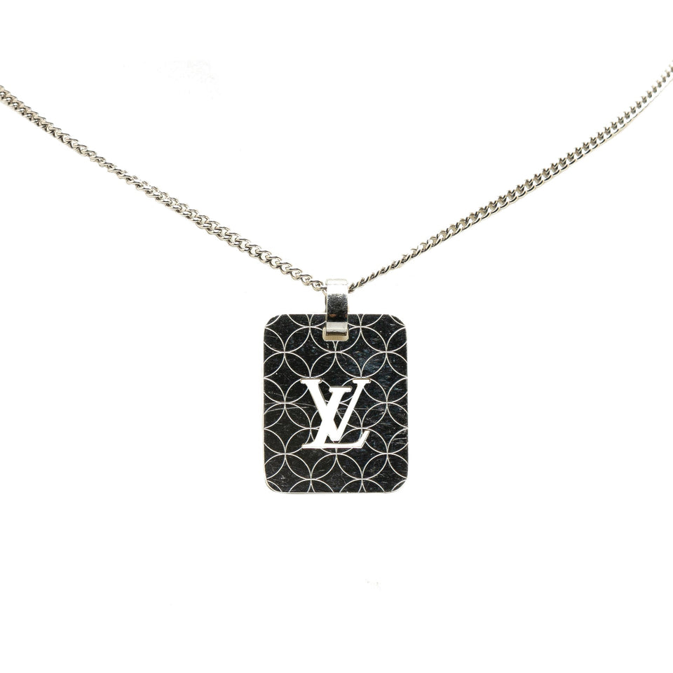 Silver Louis Vuitton Brass Pendentif Champs Elysees Necklace
